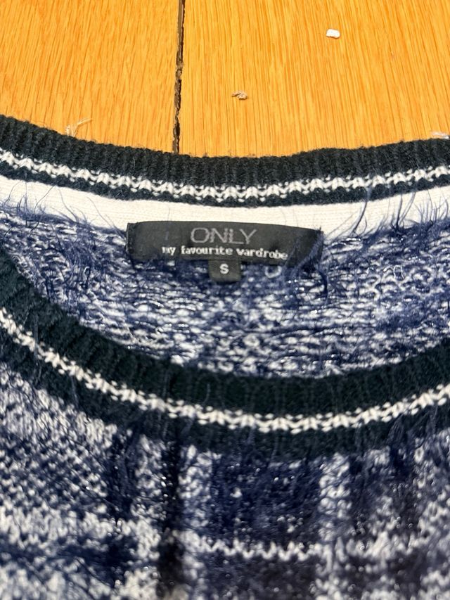 Jersey Only cuadros azul y blanco talla S