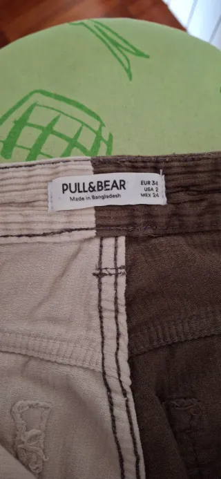 Pantalones de pana mujer beige y marrón