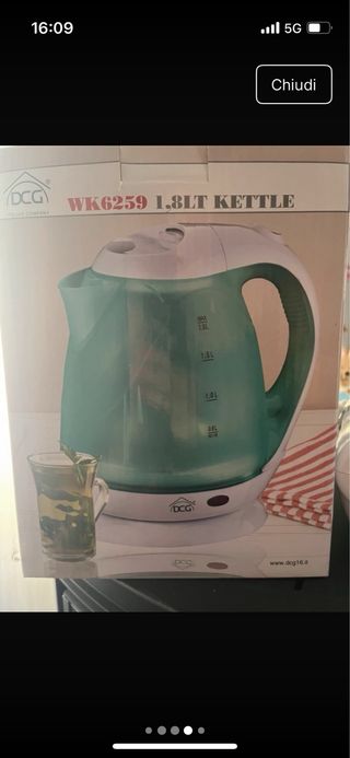 Bollitore elettrico nuovo con scatola