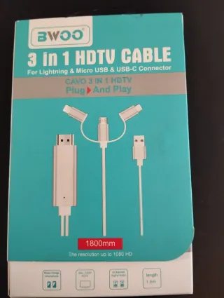 Cable HDTV adaptador HDMI USB 3 en 1 BWOO