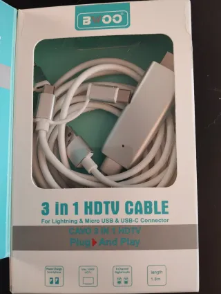 Cable HDTV adaptador HDMI USB 3 en 1 BWOO