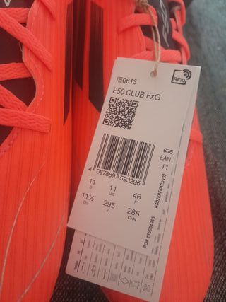 Botas Adidas F50 Club FxG talla 46 nuevas