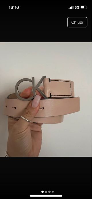 Cintura Calvin Klein rosa con logo CK