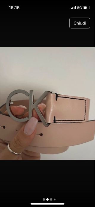 Cintura Calvin Klein rosa con logo CK