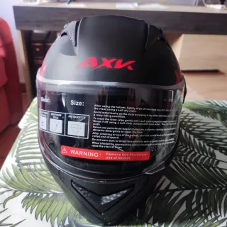 Casco de moto AXK negro con visor TSS