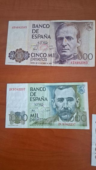 Lote 5 Billetes Antiguos España