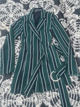 Vestido/pantalón corto Bershka verde rayas
