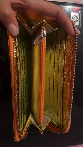 Cartera Tous dorada y naranja