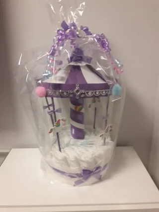 Tarta de pañales decorada