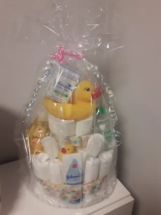 Tarta de pañales decorada