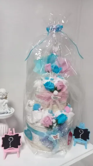 Tarta de pañales decorada