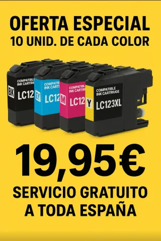 Cartuchos Brother LC123XL (4 Colores) 40 unid.