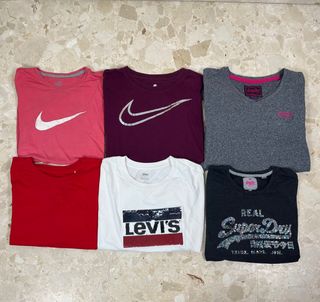 Lote 3 Camisetas Mujer Talla L: Nike, Levi's, Supe