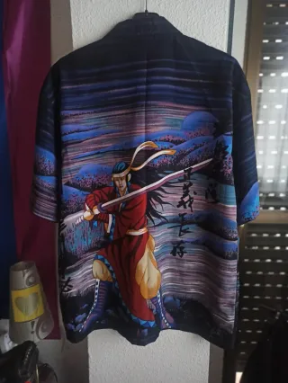 Camisa  Vintage marca OKSOU Hombre Talla L Estampa