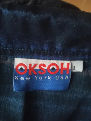 Camisa  Vintage marca OKSOU Hombre Talla L Estampa