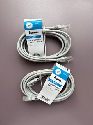 Pack 2 Cables Red Hama Cat 5e 3m