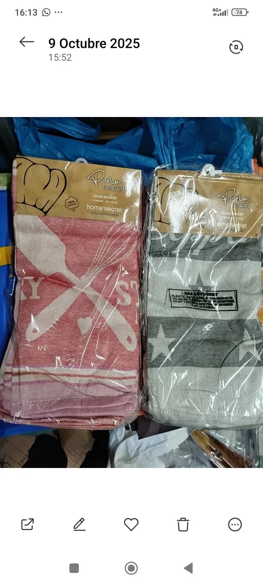 Set 12 paños de cocina ilo en algodón 100x100