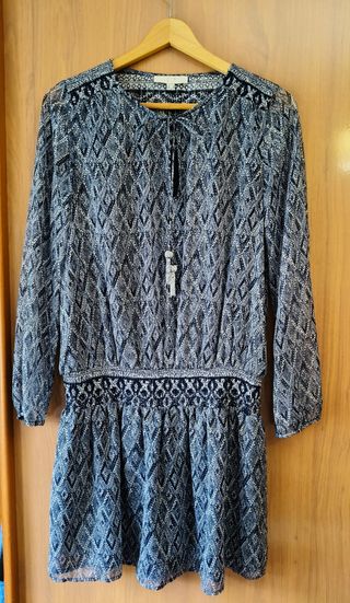 Vestido corto estampado geométrico