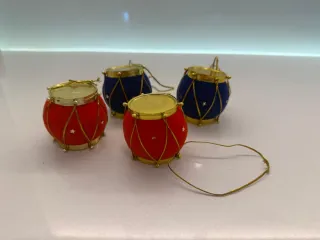 Tamburelli Vintage per Albero di Natale (4pz)