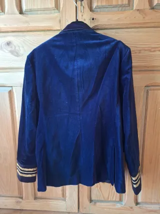 Americana Zara Azul con Detalles Dorados