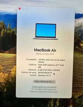 MacBook Air 13 2018 Plata 8GB RAM