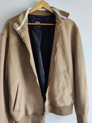 Cazadora Bomber hombre Zara Camel Talla XL