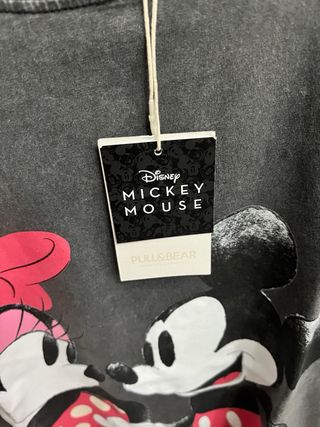 Camiseta Mickey y Minnie Disney Pull&Bear Gris