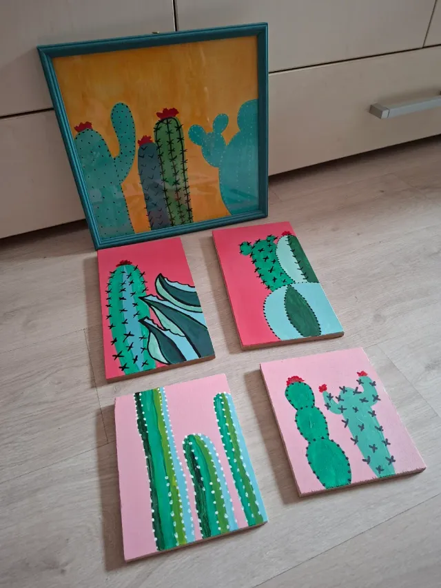 Pinturas decorativas de cactos lote 20 euros