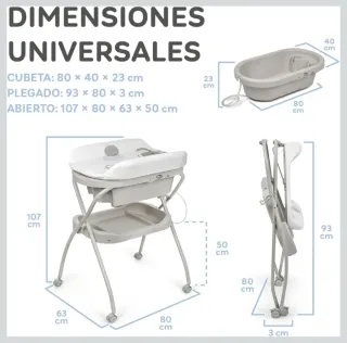 Bañera cambiador MS plegable