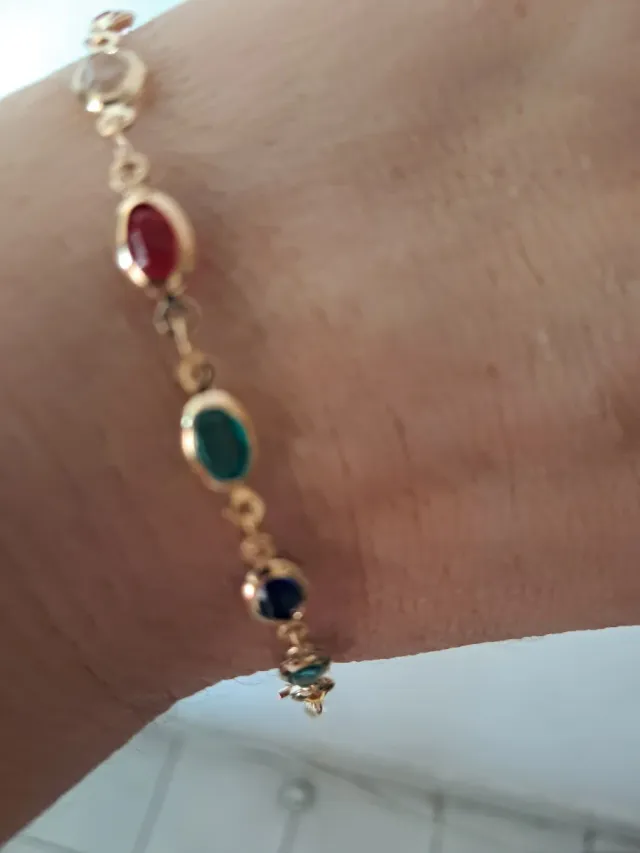Pulsera Chapada Oro 18k Multicolor