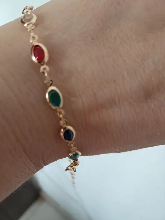 Pulsera Chapada Oro 18k Multicolor