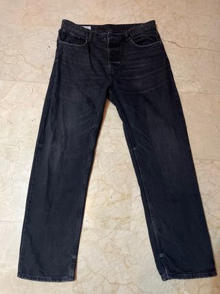 Pantalón Zara, Baggy, Negro, 
