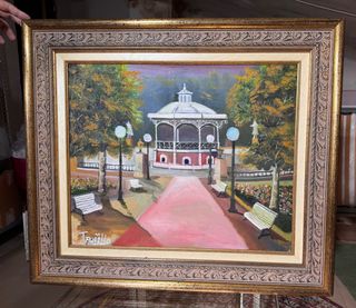 Cuadro al óleo Kiosko Parque