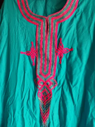 Chilaba Mujer Talla Única Azul y Rosa