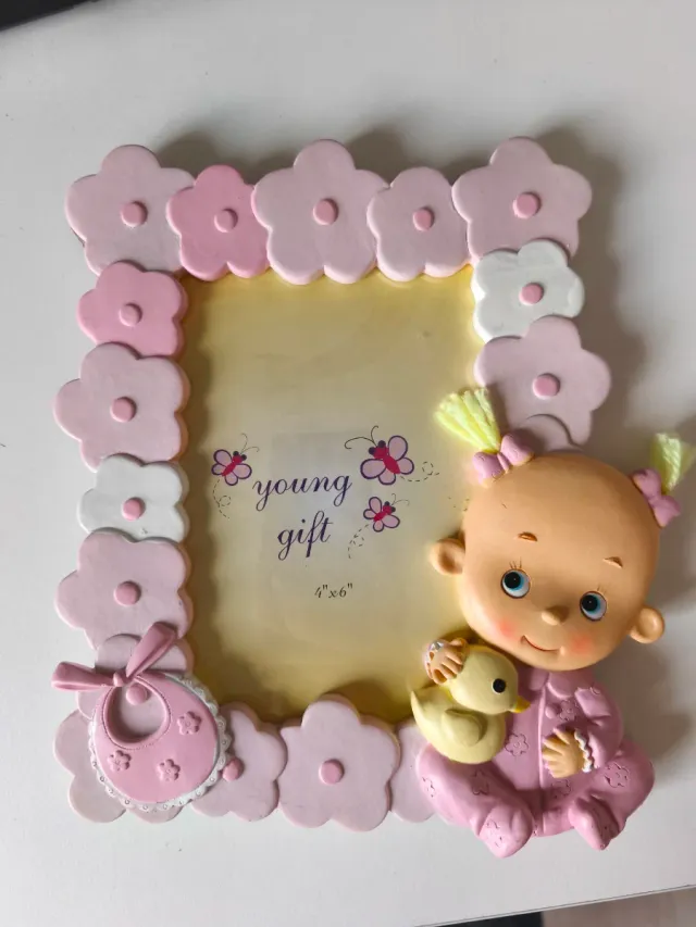 Marco de fotos bebé niña rosa