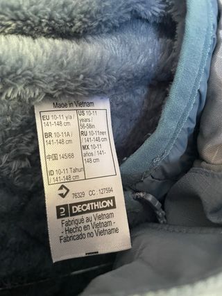 Chaqueta esquí 3 en 1, abrigo Quechua 10-11 años