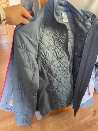 Chaqueta esquí 3 en 1, abrigo Quechua 10-11 años