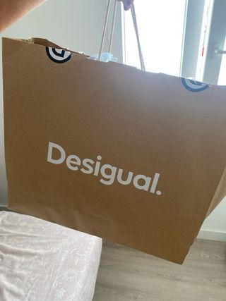 Bolso Desigual Negro y Rosa Nuevo con Etiqueta