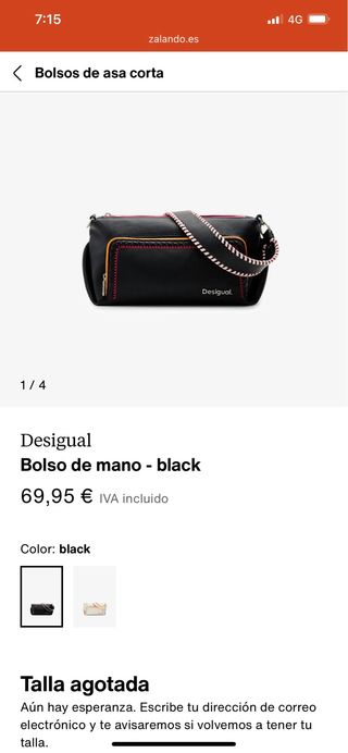 Bolso Desigual Negro y Rosa Nuevo con Etiqueta