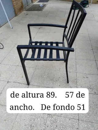 2 Sillas Hierro Exterior Negras