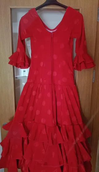 Traje Flamenca Niña Rojo Lunares Talla 10