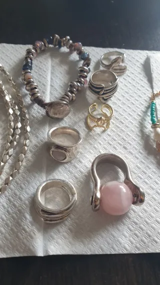 Conjunto de Joyas Plata y Rosa