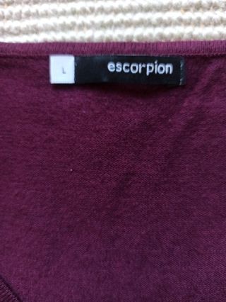 Jersey Escorpión, granate, talla L