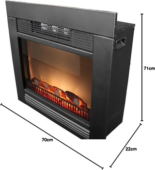 Camino Elettrico con Cornice Legno Caminetto 1800W