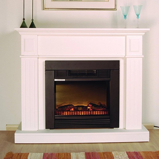 Camino Elettrico con Cornice Legno Caminetto 1800W