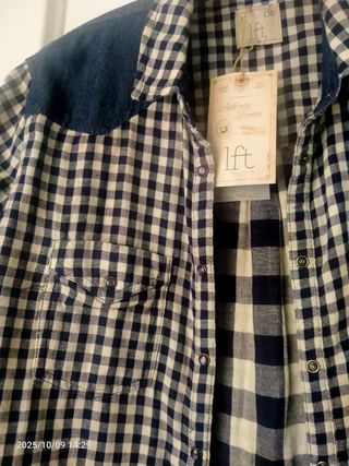 Camisa cuadros azul y blanco Talla L