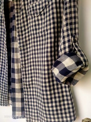 Camisa cuadros azul y blanco Talla L