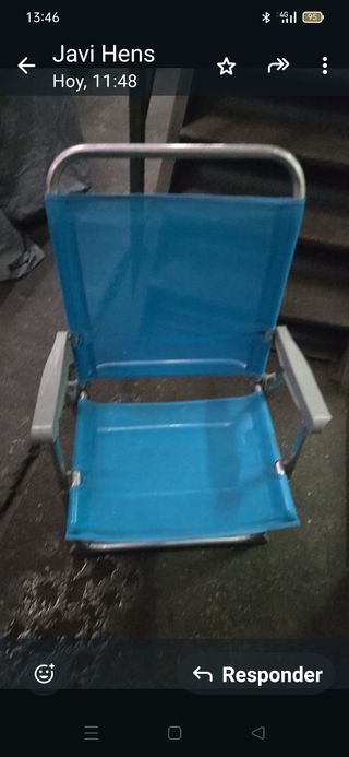 Sillas de Playa Plegables Azul y Plateado
