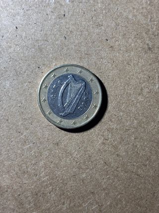 Moneda 1€ Irlanda 2002 error acuñación