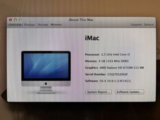 iMac 2.5 GHz Intel Core i5 4GB RAM
